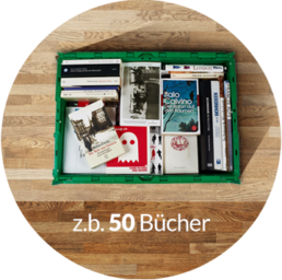 In eine Umzugsbox von GoFoxBox passen 50 Bücher.